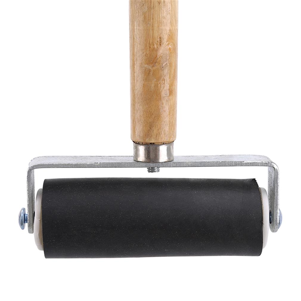 Wood Handle Painting with Ink Rubber Printing Embossing Roller