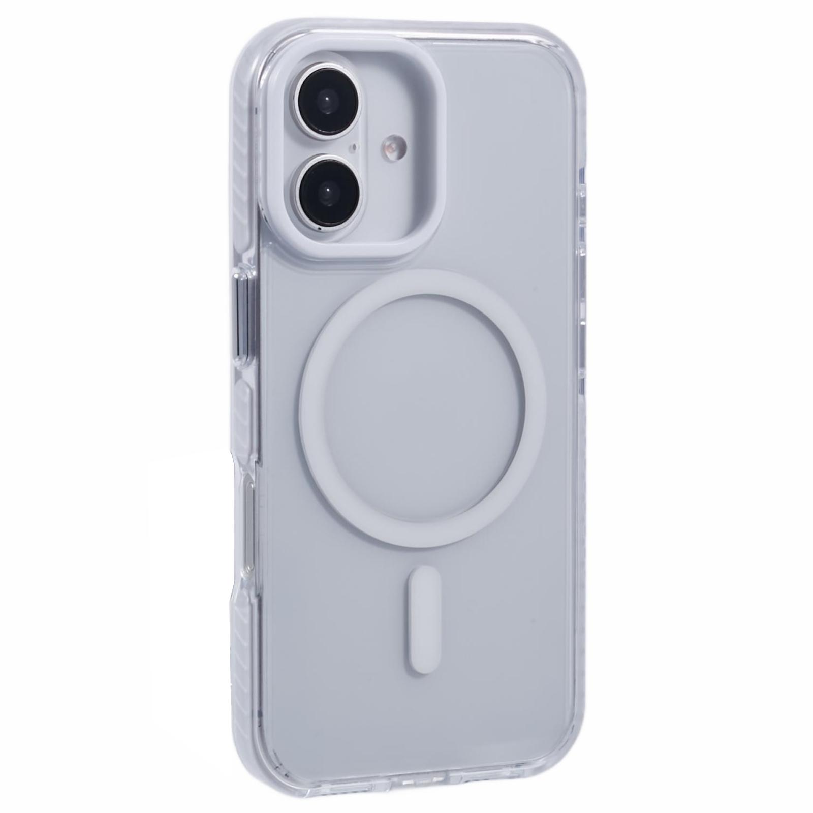 

Прозорий чохол для iPhone 16, сумісний із задньою кришкою MagSafe TPU+PC – білий