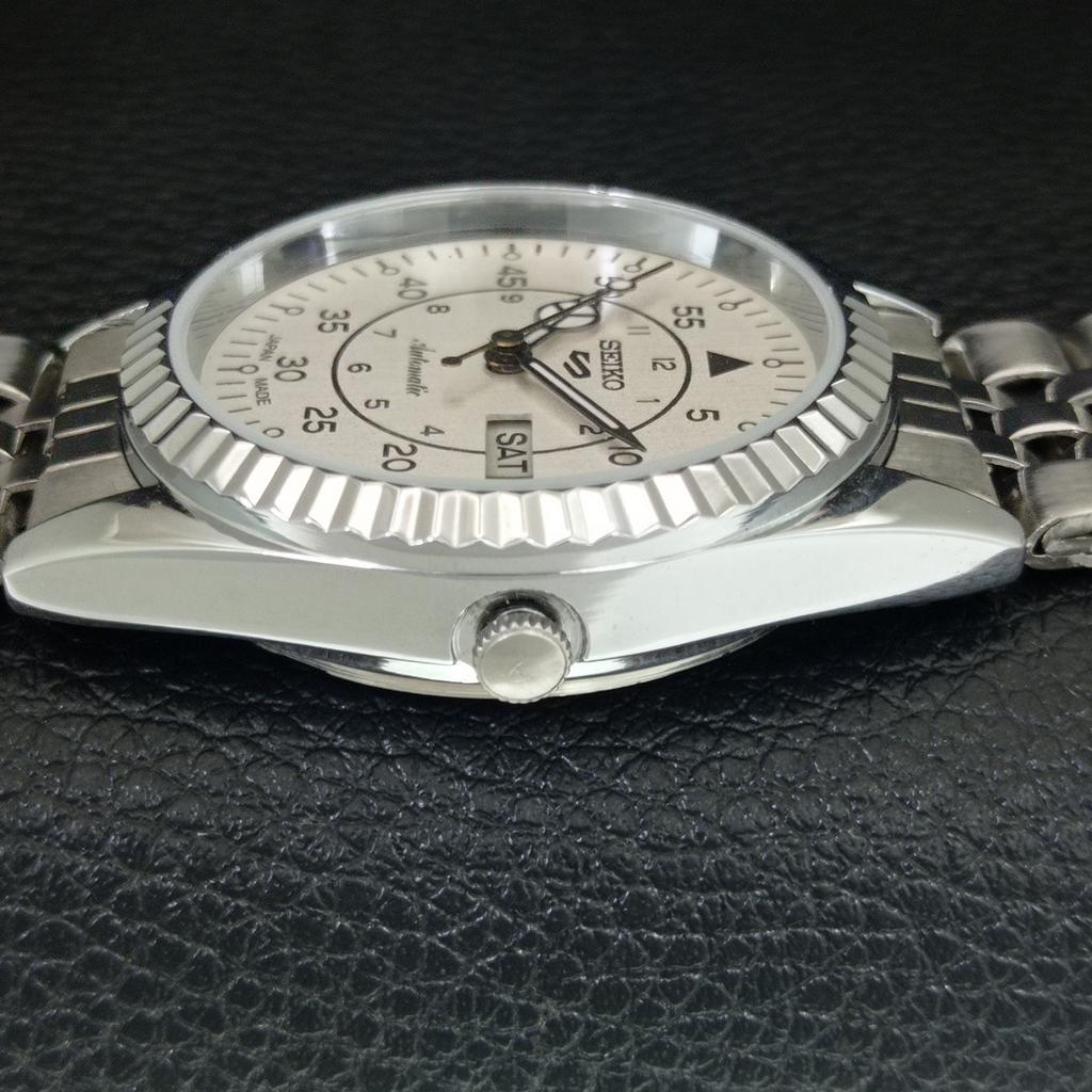 REFURBISHED VINTAGE SEIKO 5 AUTOMATIC 6309A JAPAN MENS SILVER WATCH a442951-1