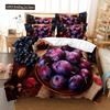 Set Copripiumino Frutta Stampa 3D Limone Fresco Arancia Fragola Ciliegia King Queen Per Bambini Ragazzi Ragazze Adolescenti Set Biancheria da Letto in Poliestere