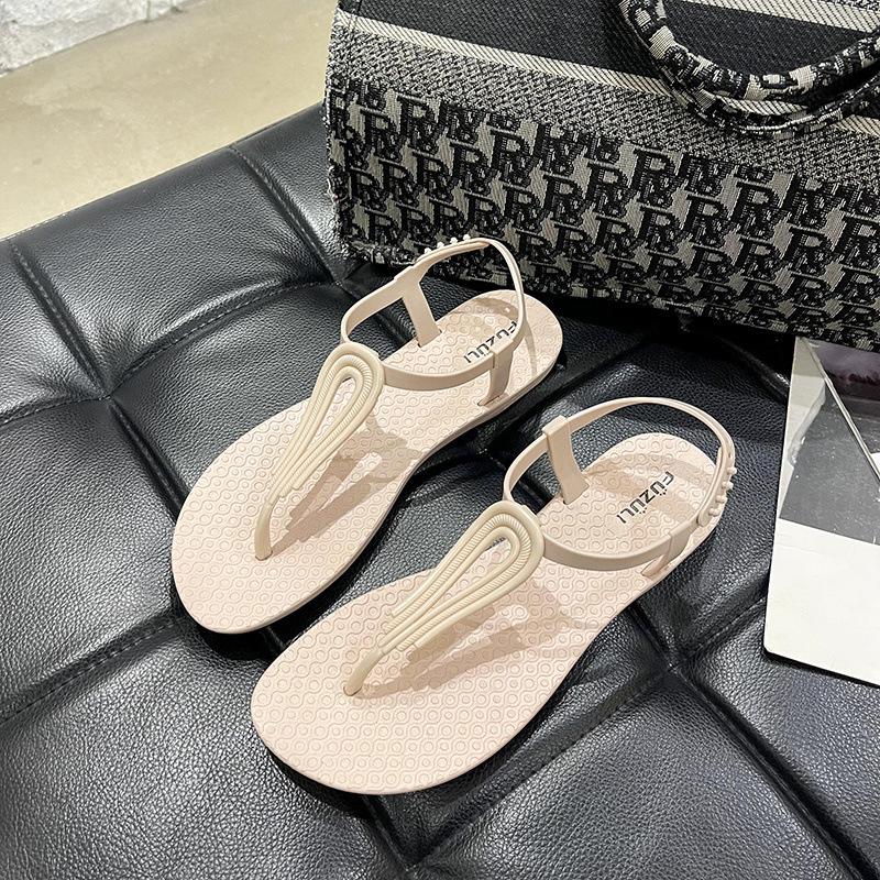 Campus flacher Boden ausländisches Gas zwei-in-eins Französische Zehenfrei Deodorant Studentenversion Fischgräten-Sandalen superweiche Strand-Fischgräten-Schuhe Damen