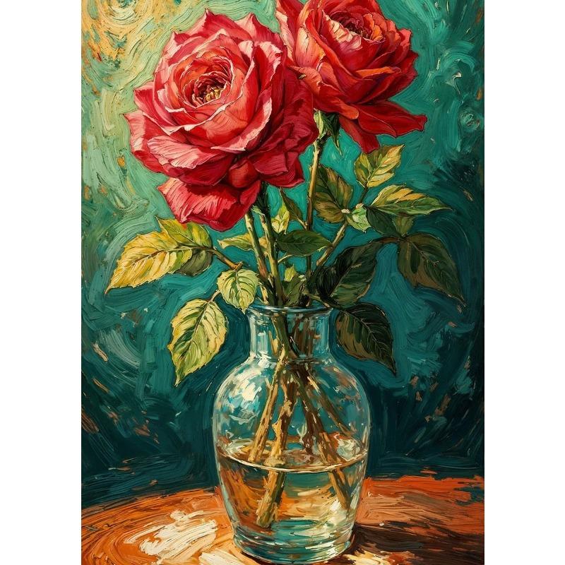 Exquisite Beautiful Oil Painting Flower Rose Winter Jasmine Sunflower Poster Canvas Prints Wall Painting Living Room Home Decor