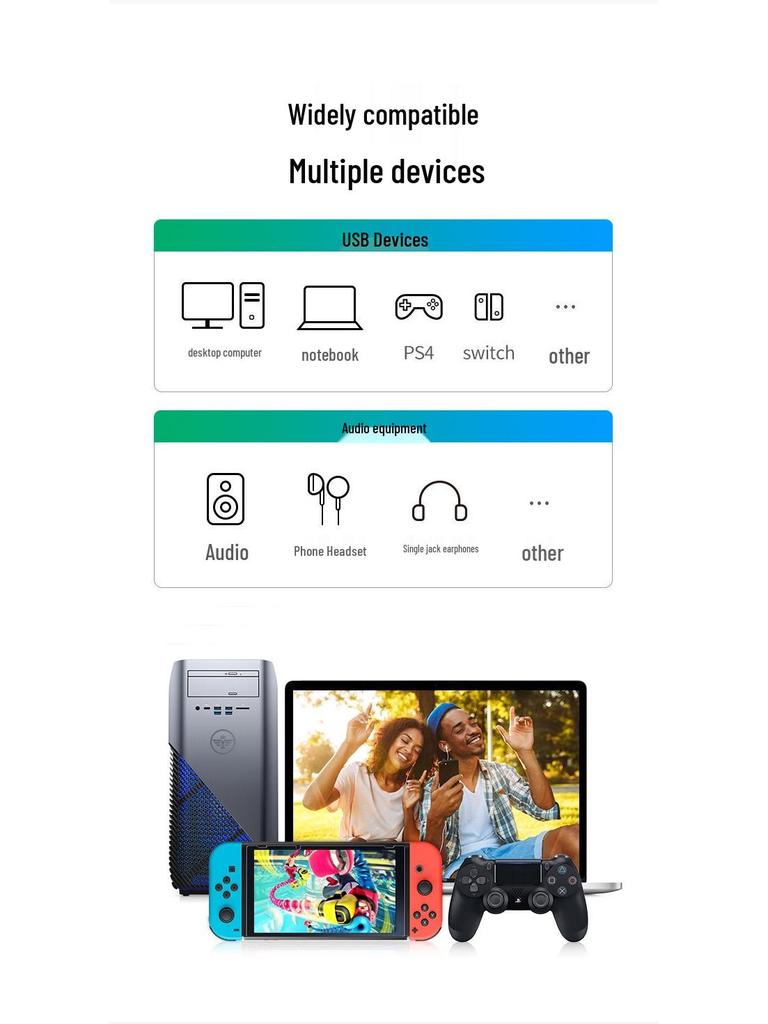 Treiberfreier USB-zu-3,5-mm-Audioadapter für Headset & Mikrofon