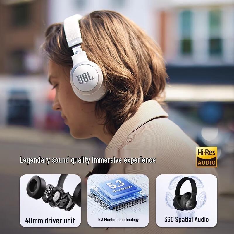 JBL LIVE 770NC Adaptive Noise-Cancelling Bluetooth Over-Ear Headphones