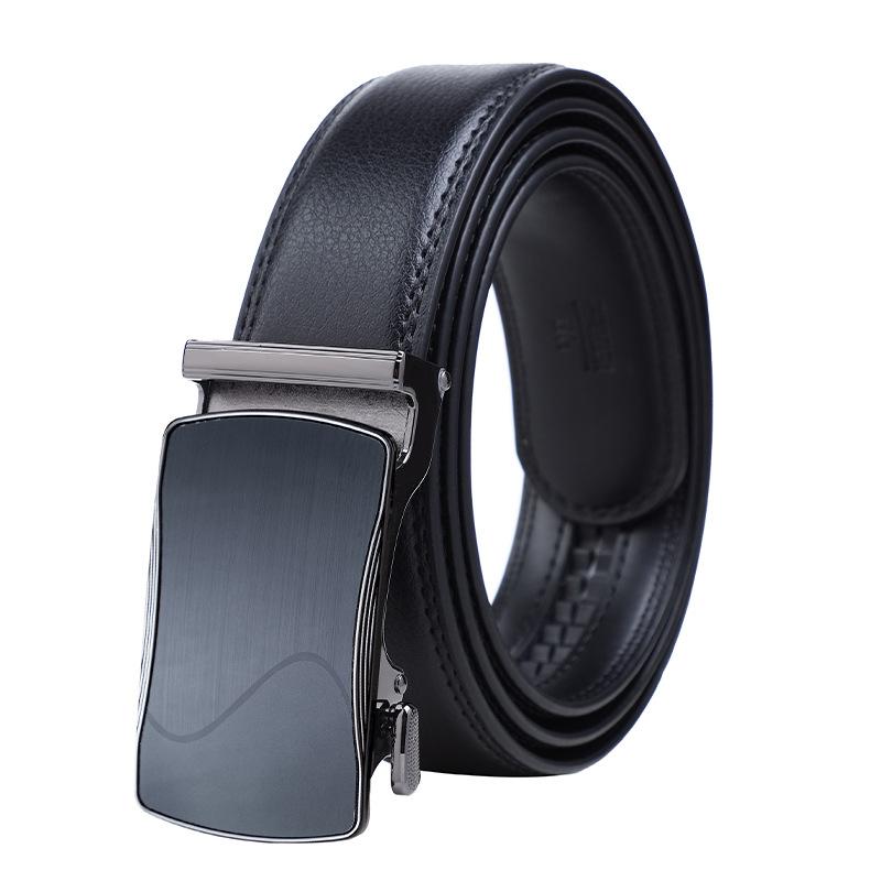 Men'S Belt New Trend Automatic Buckle Cowhide Belt Business Leisure Youth Belt