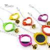 Parakeet Bird Mirror Heart Cage Hanging Climb Pet Playing Toy