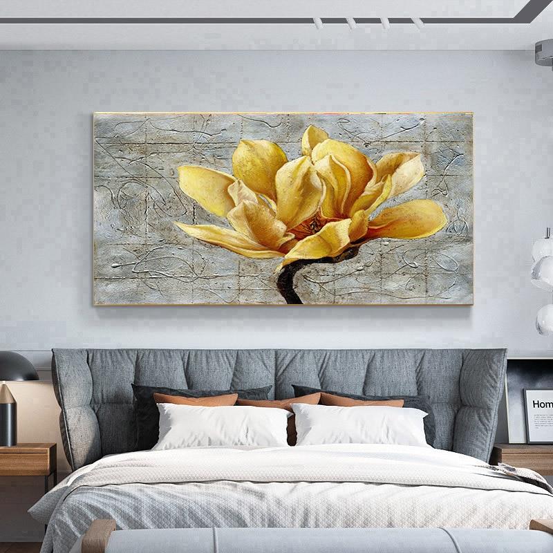 Pintura de flores de paisaje de viento, decoración de arte de la pared, decoración minimalista nórdica, póster, imagen, pintura para decoración del hogar y sala de estar