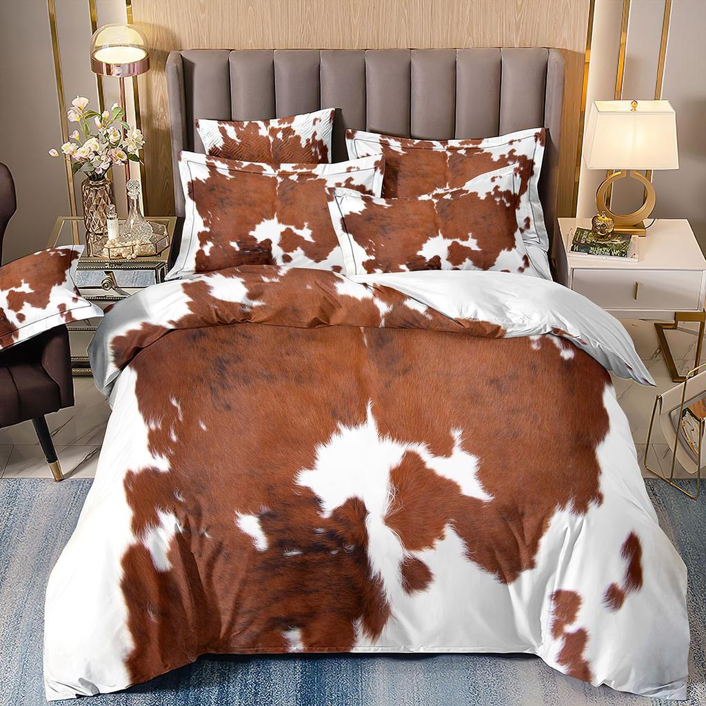 3D Printed Leopard Print Three-Piece Set Bedding Polished Duvet Cover