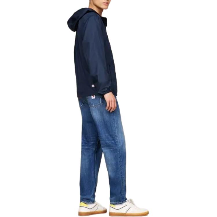 Tommy Hilfiger Loose Logo Hooded Jacket Men Jackets Blue DM0DM20204-C1G