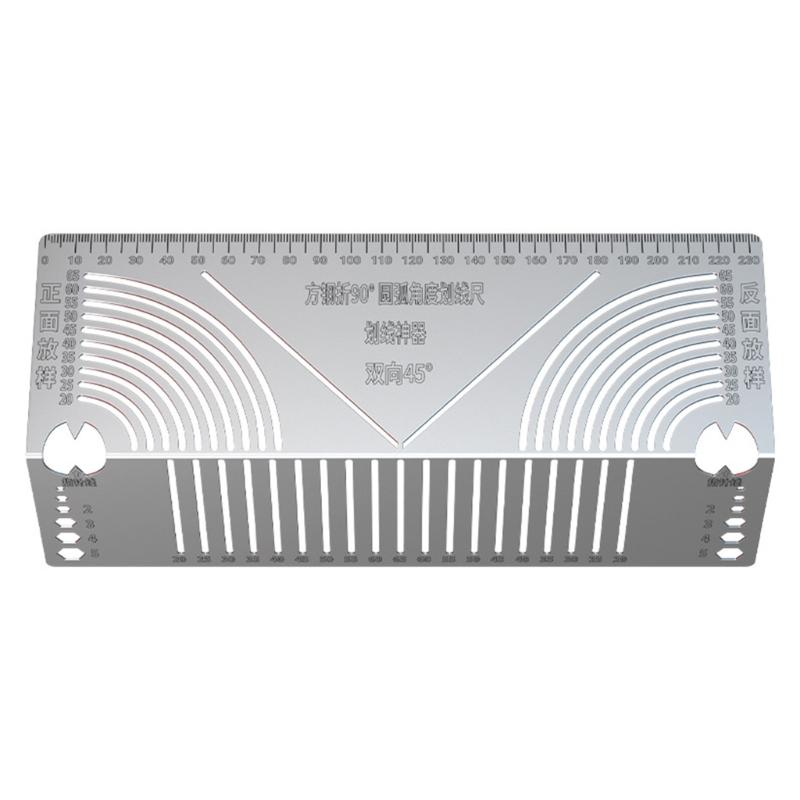 Adjustable Steel Bending Marking Gauges Square Metal Pipe Precisions Parallel Line Layout Tool Upgrades for 90 Degree Curves