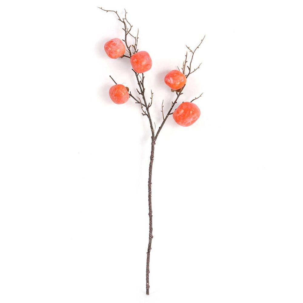 

Retro Artificial Persimmon Fruit Branch Lifelike Fake Fruit Party Wedding Decor Style 1