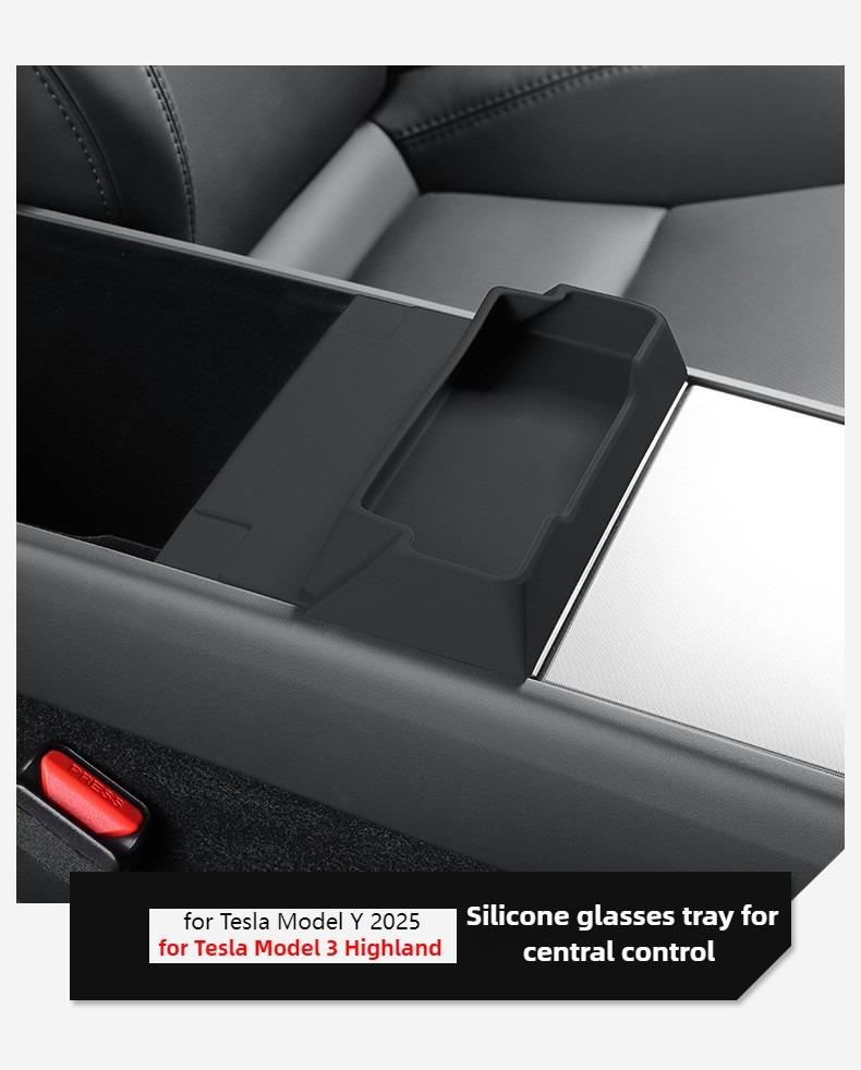 For Tesla Model Y L Juniper 2026 Center Console Armrest Storage Box Glasses Tray Model 3 Highland 2025 Car Interior Accessories
