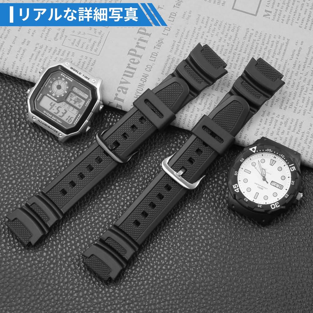 Montre de Remplacement avec Bracelet de Montre de Remplacement Facile à Remplacer Bracelet [ZKTSRY] Bracelet, 18mm, Outil, Élégant, Étanche, Résistant à la Sueur, Remplacer, (Noir