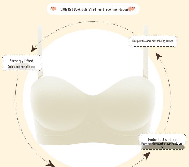 Women's Seamless Push-Up Strapless Bra with Side Support for Small Busts