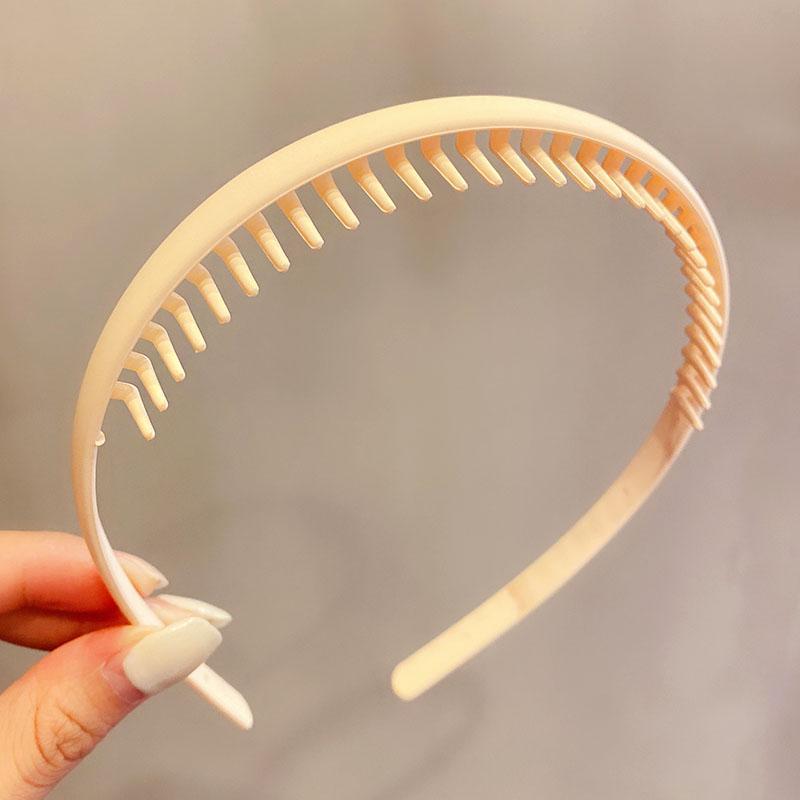 

Женские простые цветные матовые зубчатые повязки для волос, повязка на голову для отделки сломанных волос, уличные обручи для волос, модные аксессуары для волос бежевый