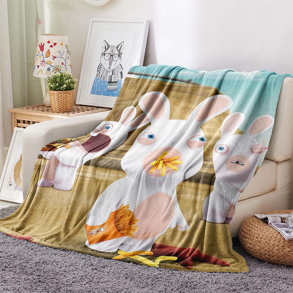 1PC Rabbids Invasion Madness Blanket, High quality Comfortable for All Seasons, Home Decor, Warmth and Comfort