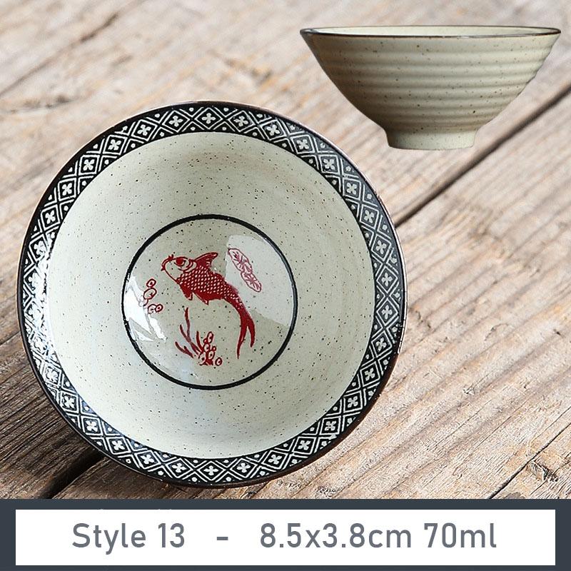 1 Stück Handgefertigte Konische Tasse Antike Pflanzenasche Porzellan Teetasse Reise Keramik Teeschale Anti-Verbrühungs Retro Meditationsbecher Teeset 70ml