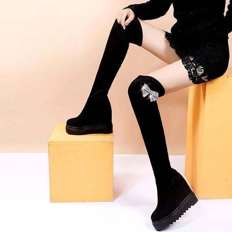Fashion Women's Long Boots Platform Ladies Knee High Shaft Shoes Thigh Autumn Above Over The Trend 2024 On Offer Hot Footwear Boot Work