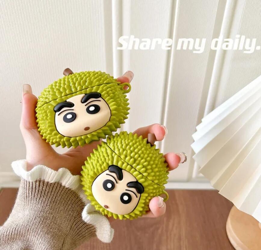 

Чехол для Airpods Pro 2-го поколения, милый 3D-мультяшный чехол Durian Boy для Airpods 1/2, мягкий силиконовый чехол для наушников для мальчиков airpods pro 2 2022