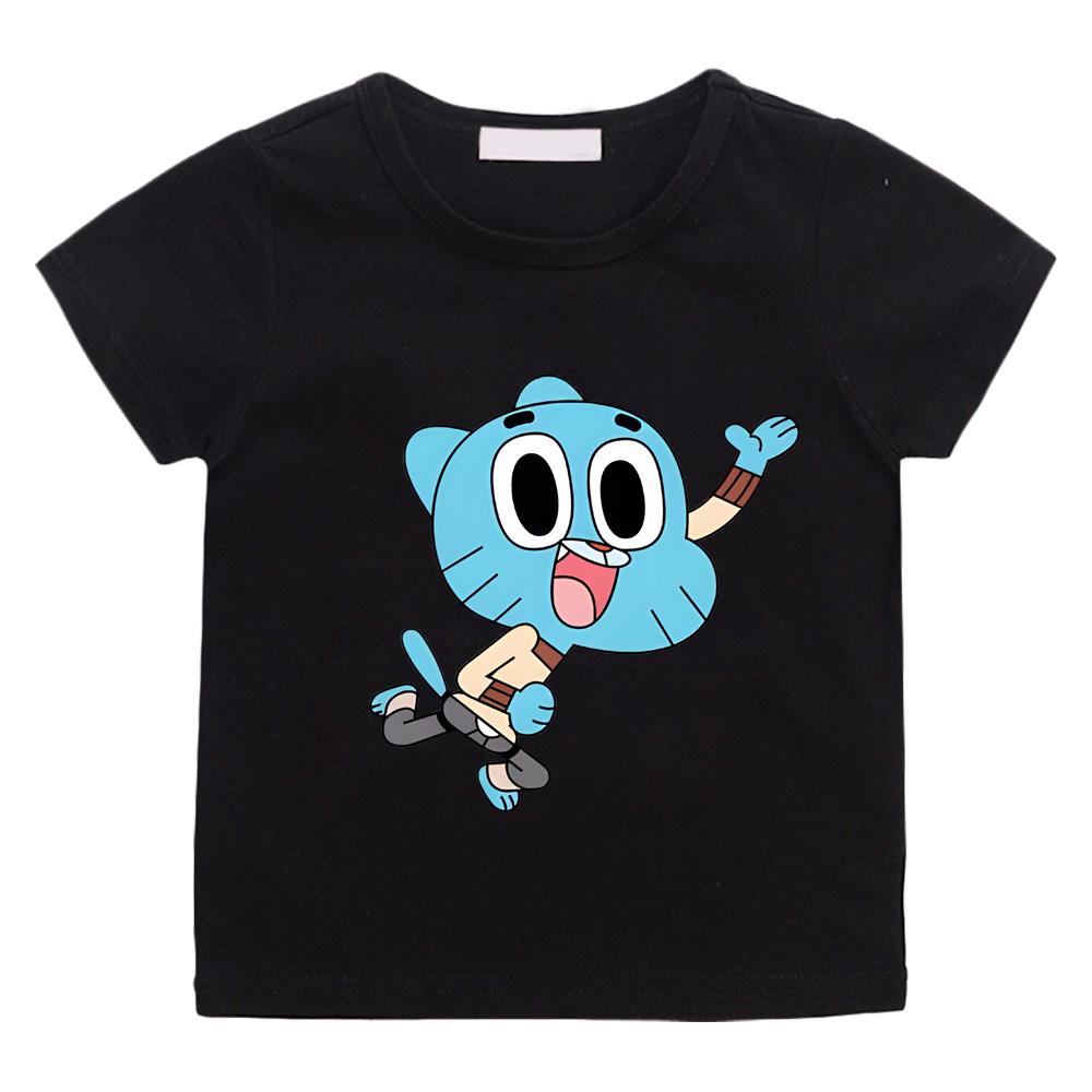Kawaii Cotton T Shirt The Wonderfully Weird World of Gumball Kids T-Shirt Street Fashion Graphic Tshirts Breathable Casual Tees