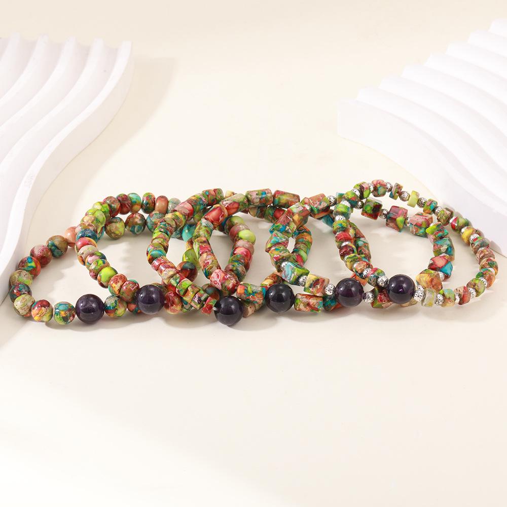 Elegant Cross-Border Imperial Stone and Amethyst Bead Bracelet