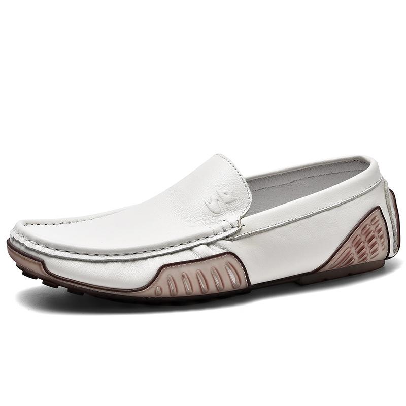 Genuine Leather Shoes Trendy Casual Leather Shoes British One Pedal Driving Fashionable Shoes Plus Size Men's Shoes