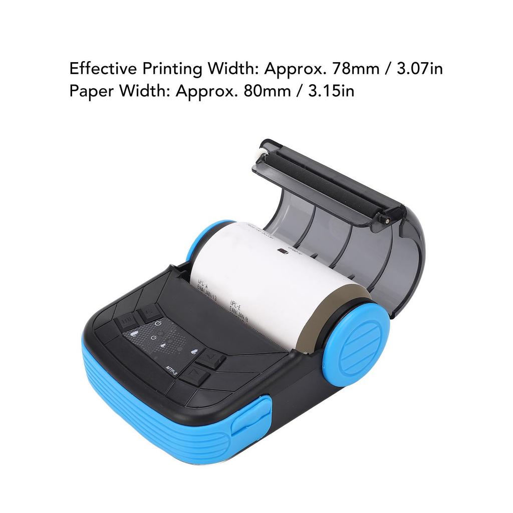 New 80mm Portable Thermal Bluetooth Printer Thermal Bluetooth Printer Mini Wireless Portablefor Receipt Ticket Bill Invoice POS