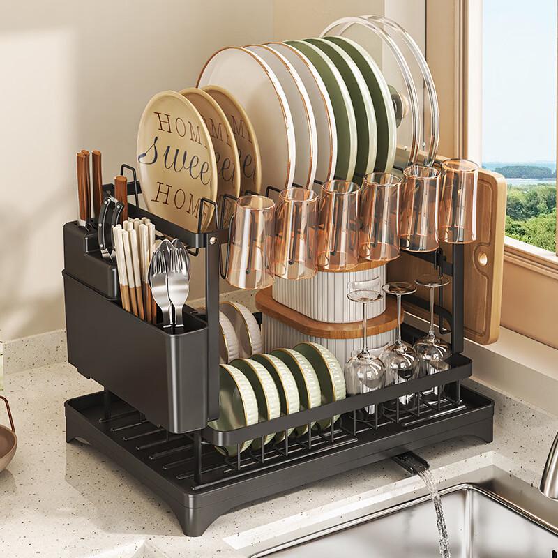 Youshu Nordic Thickened Carbon Steel Double-Layer Dish Rack