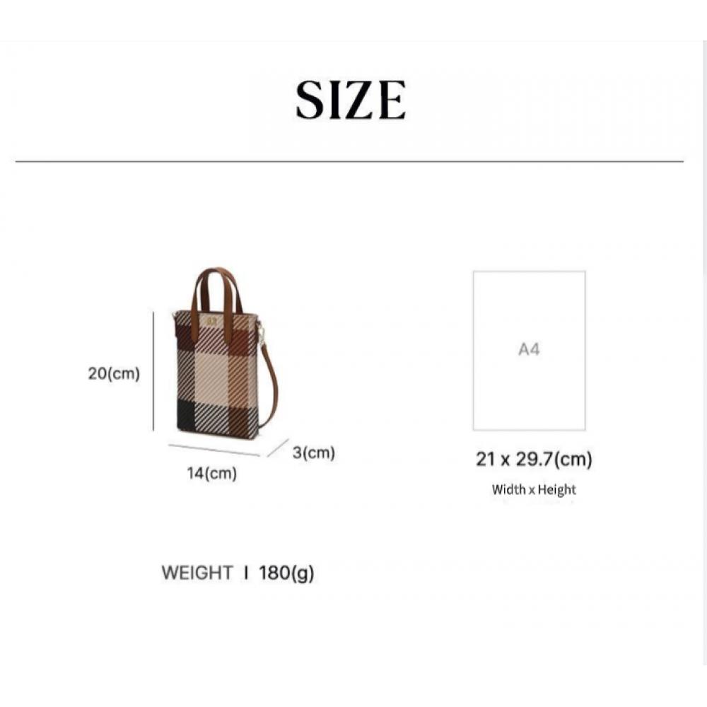 Daks Brown House Check Pattern Mini Cross Bag Dcwa6e501w2