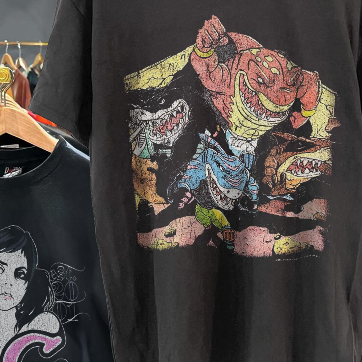 1995 Street Sharks Promo T-Shirt Black XXL M