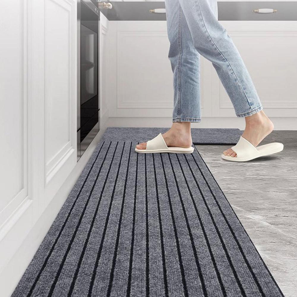 

Commercial Grade Door Mat Striped Brush Step Entrance Mat Welcome Mat Non-Slip Mat with TPR Backing Runner Rug Corridor Carpet A 400MMx600MM коричневий