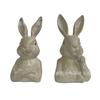 Pastorales Harzkaninchen 2-teiliges Set, Desktop-Dekorationsornament, Retro- und alte amerikanische Landgartenstatue
