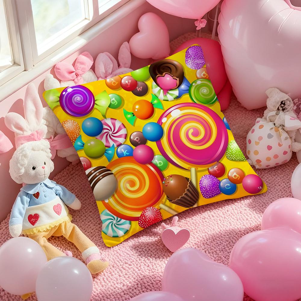 Games C-Candy Crush Sagaes Cushion Cover Pattern Printed Pillowcase for Living Room Sofa Cushion Cover & Bedroom Decor
