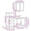 3 piece bathroom furniture set smoked oak wood based material