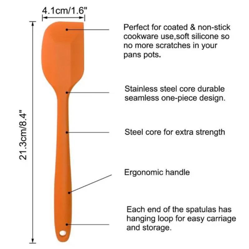 

1PC Silicone Spatulas, Heat Resistant Rubber Spatula Non-Stick Cake Spatula Tool Spoon Spatula for Cooking, Baking Random Colors21.3CM фиолетовый