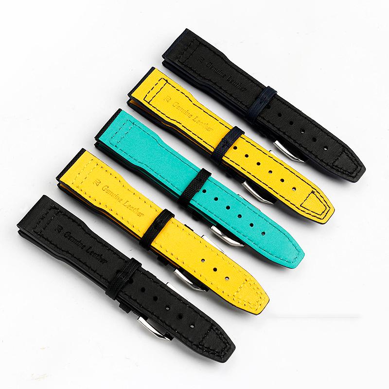 20mm 21mm Fabric Nylon Canvas Leather Bottom Watch Band for IWC Aviator Mark 18 Pilot Little Prince Portuguese Strap Watchband