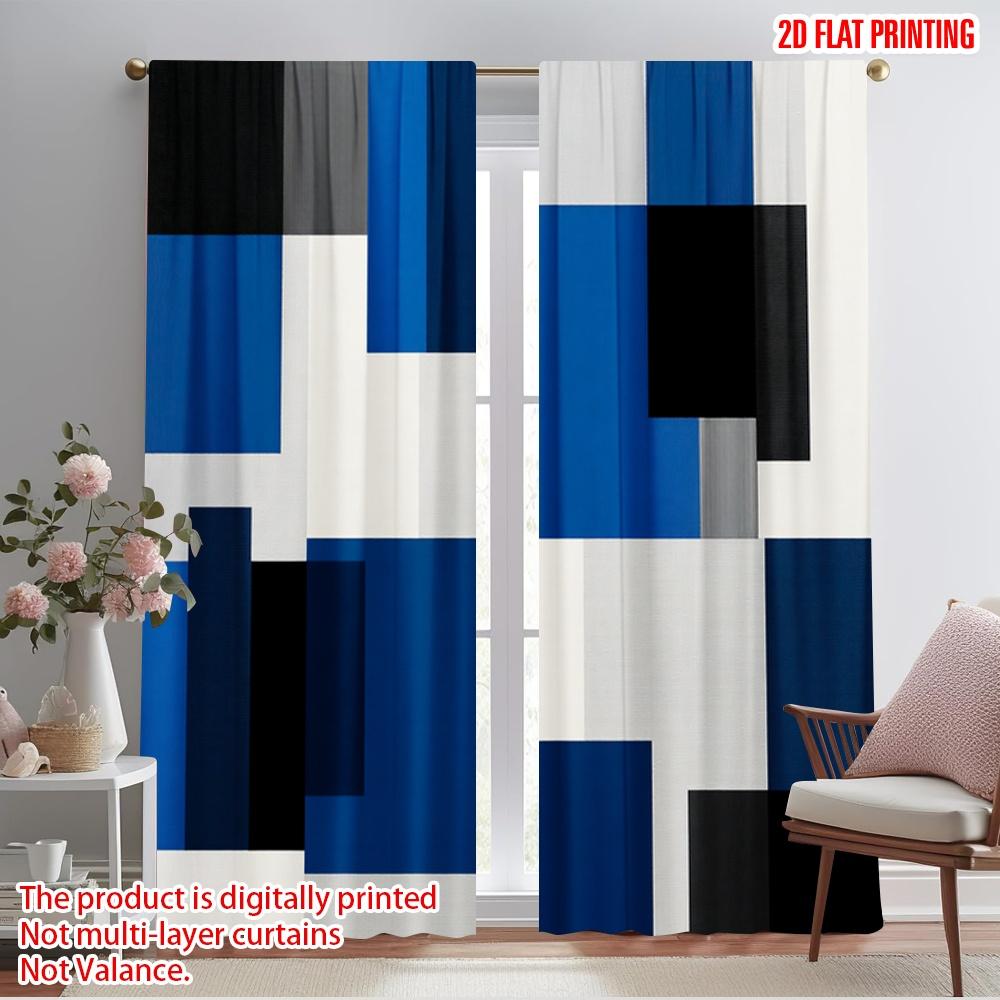 

2 шт., шторы с рисунком 2D-печати, геометрические панели, универсальный прочный полиэстер (без удилища) Идеи подарков для кухни 52.50×116.00 CM 2pcs