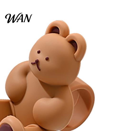 Wall Protector Pad Bear Door Handle Stopper Adhesive-Free Silicone Lever Stop Anti-collision Bumper Noise Reduction Home Office Protection