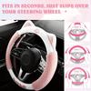Pembe Sevimli Kedi Kış Sıcak Peluş Otomatik Araba Direksiyon Simidi Kılıfı Kadınlar Kızlar için, Kadınlar için Tüylü Direksiyon Simidi Kılıfları, Evrensel 38cm Araba Aksesuarları