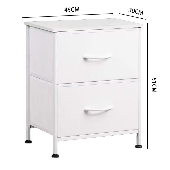 Modern Solid Wood Bedside Cabinet, Multi-Tier Double Drawer Nightstand, Freestanding Storage Unit,  Large-Capacity Organizer