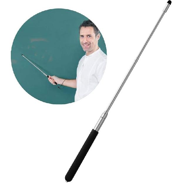 Teachers Pointer Stick, Telescopic Teaching Pointer, Retractable Classroom Whiteboard Pointer Extendable for Teachers, Guides, Coach with A Lanyard &