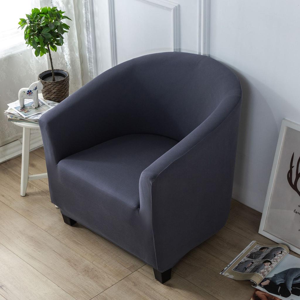 Solid Color Thickened Silver Fox Velvet Sofa Cover Milk Silk Semi-circular Arc Sofa Chair Cover Internet Cafe Single Sofa Cover