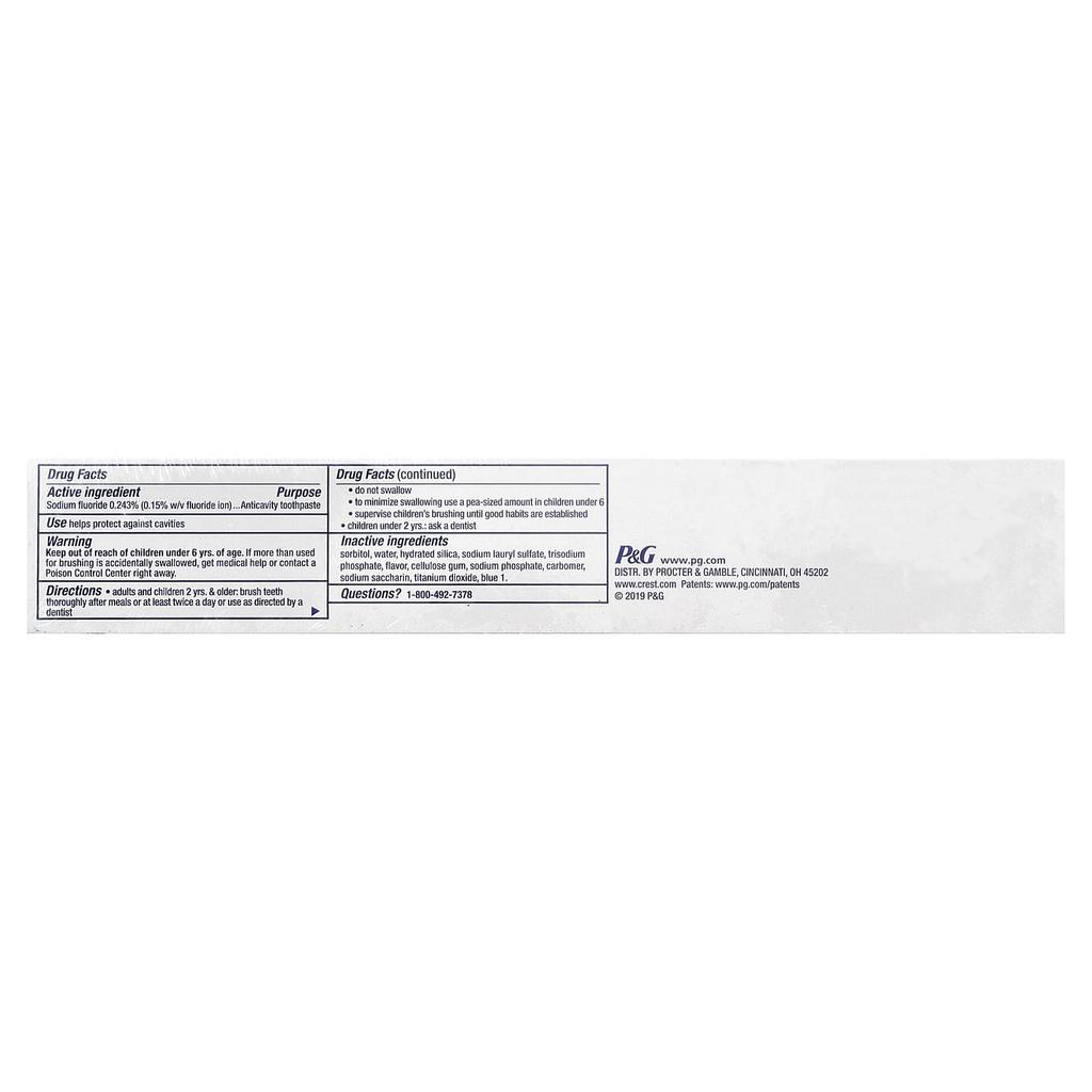 Cavity Protection, Fluoride Cavity Prevention Toothpaste, Regular Toothpaste, 3 Packs, 161G(5.7Oz) Each