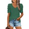 Women's  Fashion Summer Sexy Casual Loose T-Shirt Tops V-Neck Short Sleeve Tops Solid Color  Tops