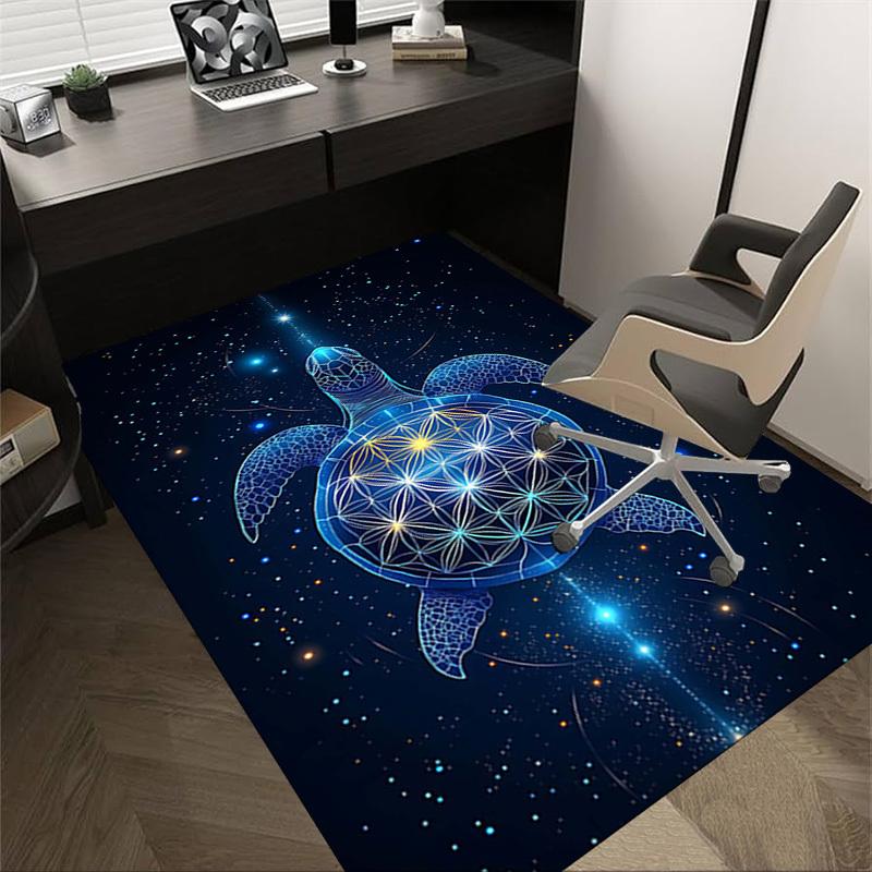 1PC Turtle, Flower_of_Life Extra Large Non Slip Floor carpet, Office, family, Studio   Large Area Rug Indoor Rugs, Bold Statement Piece
