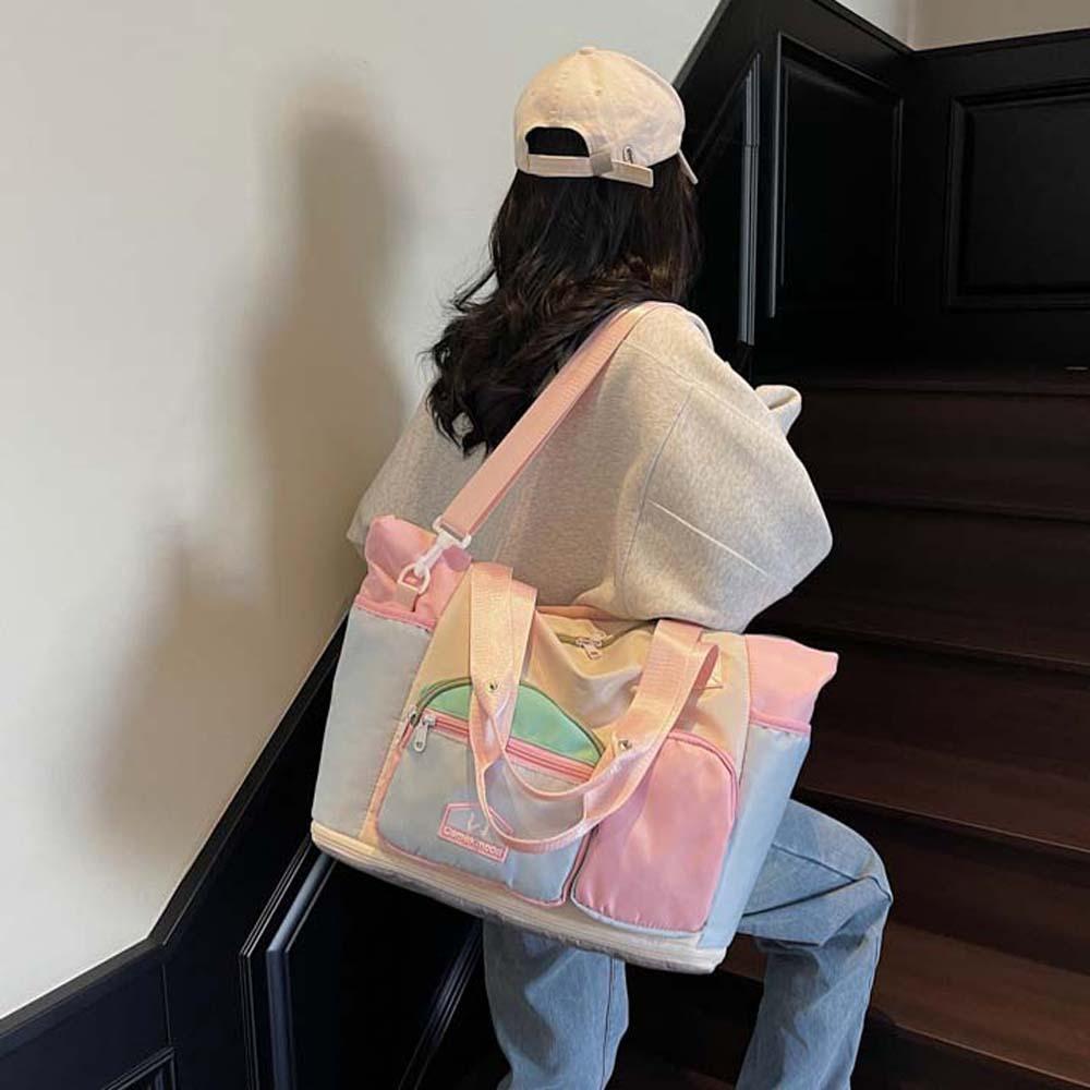 Yoga Pouch Expandable Travel Bag Contrast Color Anti-Splash Water Handbag Work