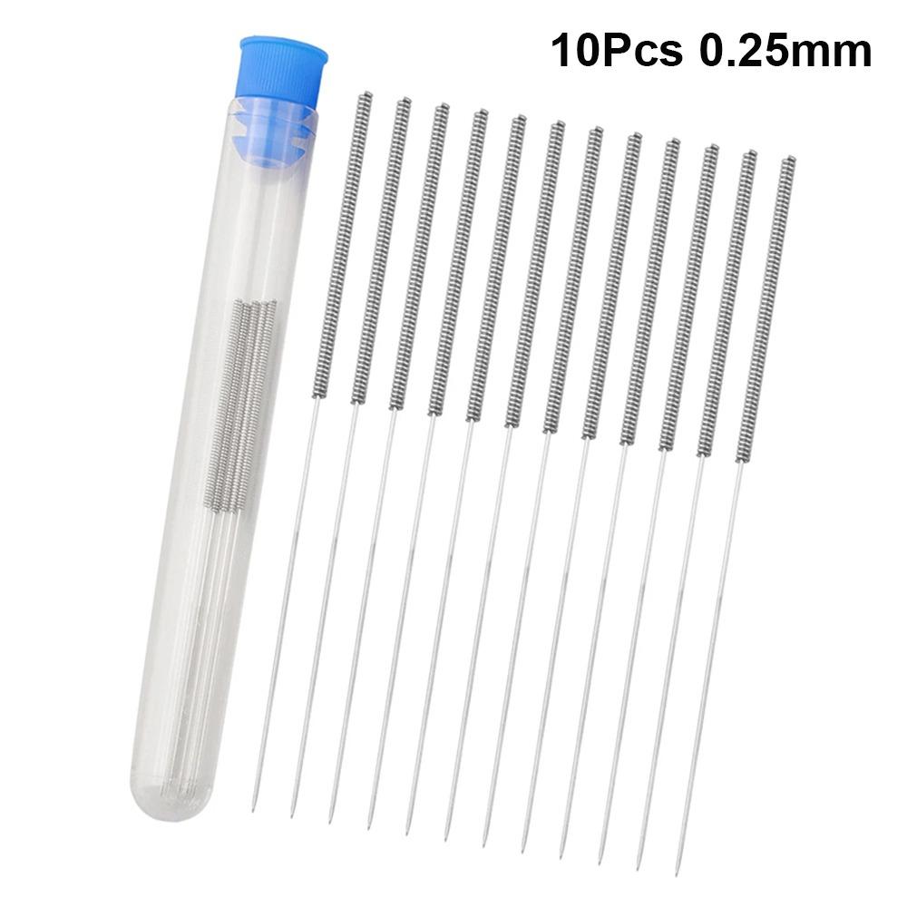 

10 шт. різних розмірів Частини 3D-принтерів Інструмент для чищення з нержавіючої сталі Для сопла V6 MK8 10Pcs 0.25mm
