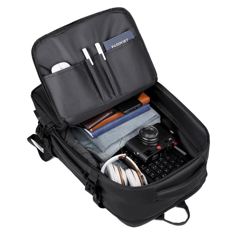 High-End Leather Film Water-Repellent Business Backpack with Large Capacity