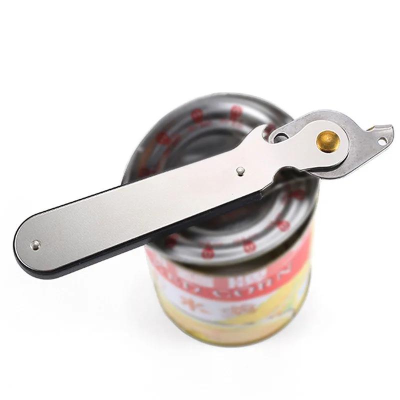 Abrelatas manual de acero inoxidable, abridor de latas para cocina, abridor de botellas de vino y cerveza para restaurante, hogar, camping