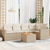 Vidaxl 6-Cz. Ensemble de Meubles de Jardin avec Coussins, Beige, Polyrotin